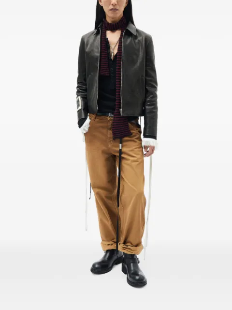 Ann Demeulemeester Osa striped crepe-knit scarf
