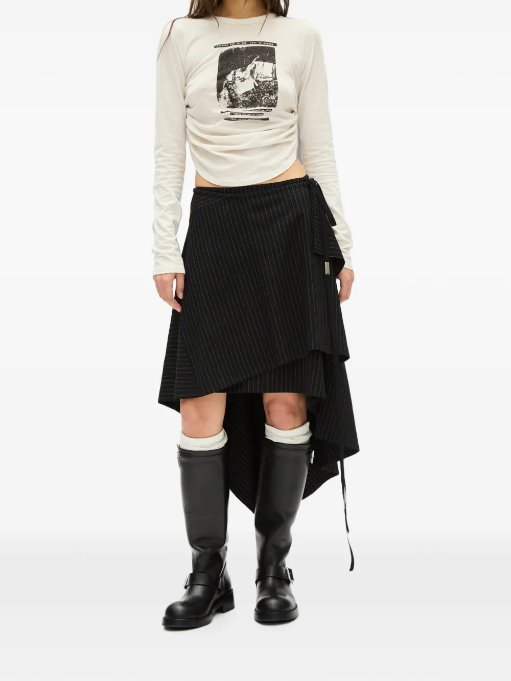 Ann Demeulemeester Birit asymmetrische rok Zwart