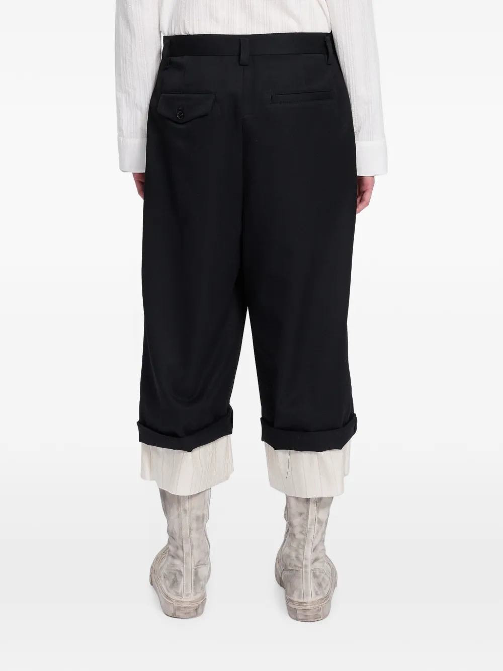 Ann Demeulemeester Wollen broek met wijde pijpen Zwart