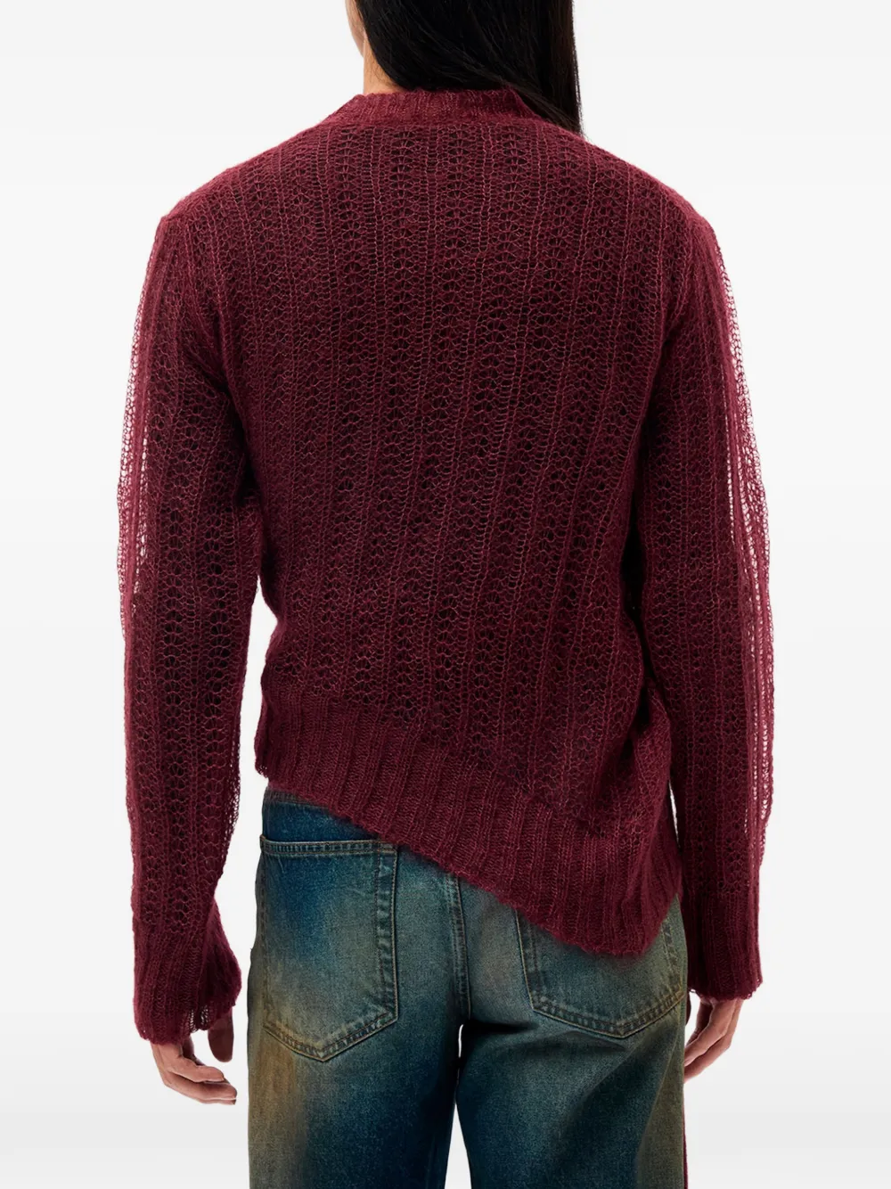 Ann Demeulemeester Levar opengebreide trui Rood