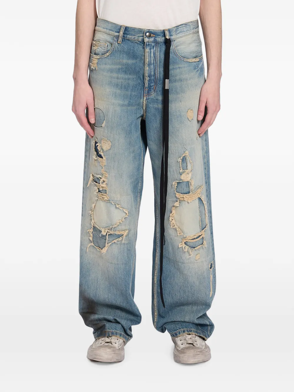 Ann Demeulemeester jean à effet usé Evan - Bleu Ann Demeulemeester jean à effet usé Evan - Bleu