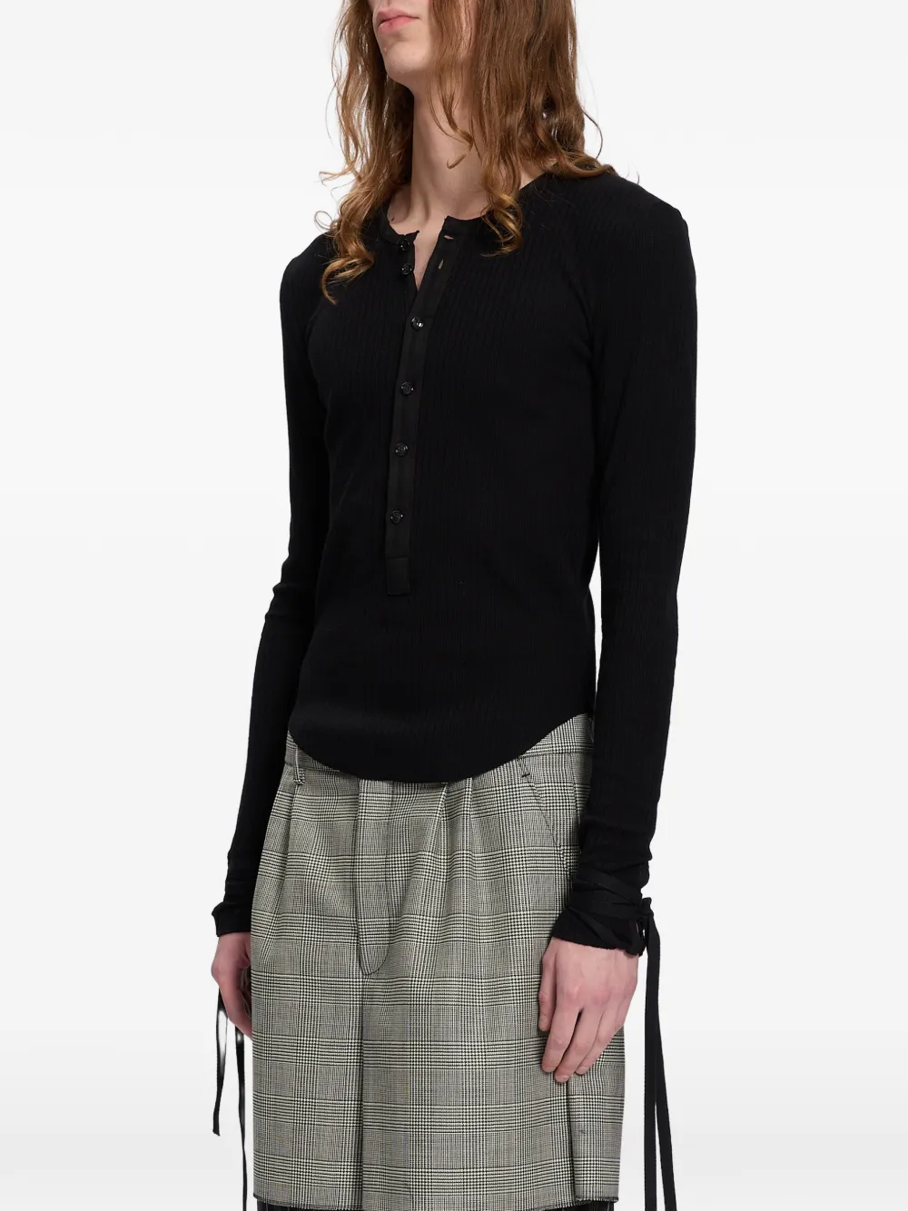 Ann Demeulemeester Pointelle T-shirt Zwart