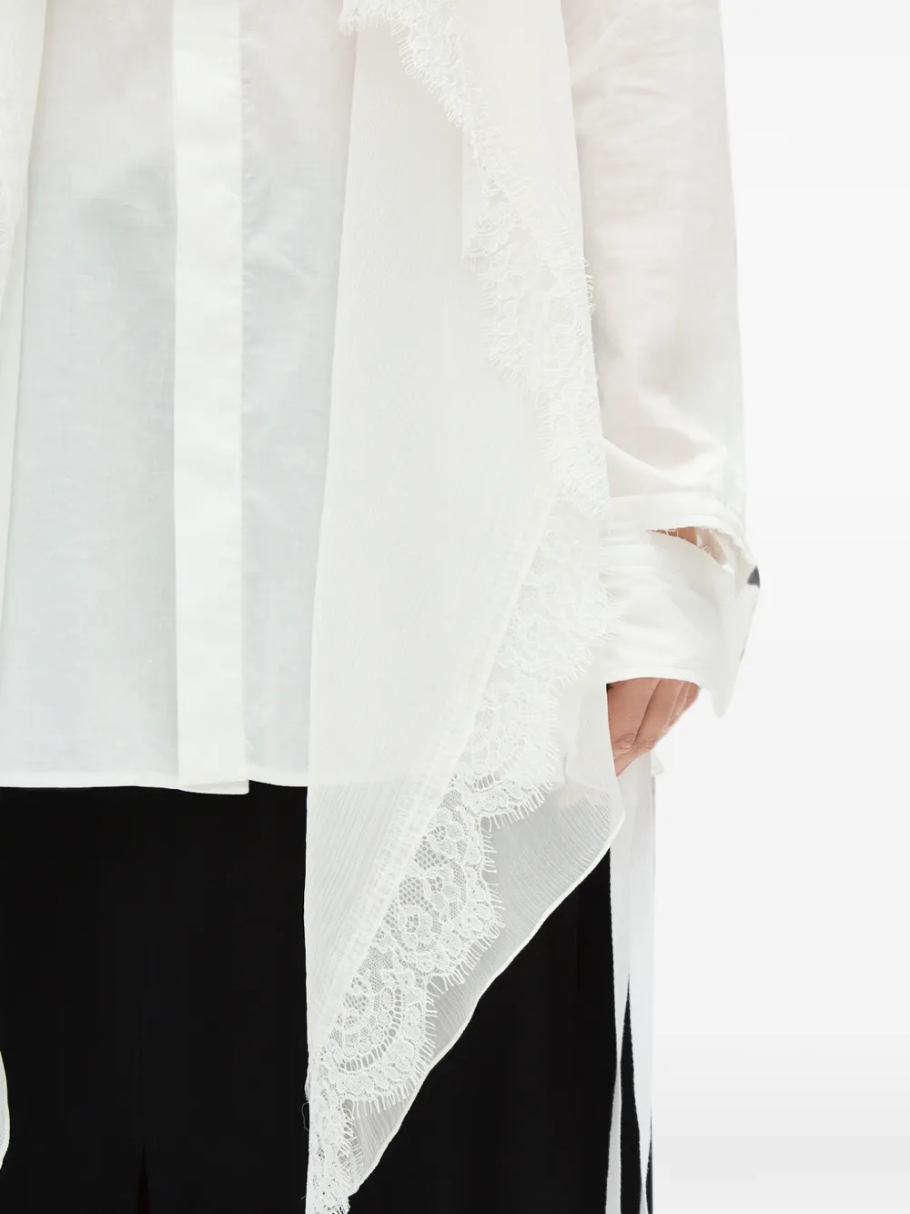 Ann Demeulemeester Sini blouse met kanten afwerking Wit