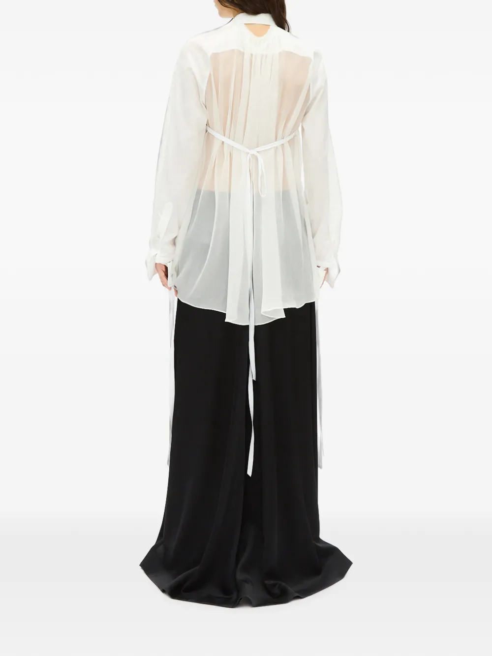 Ann Demeulemeester Sini blouse met kanten afwerking Wit