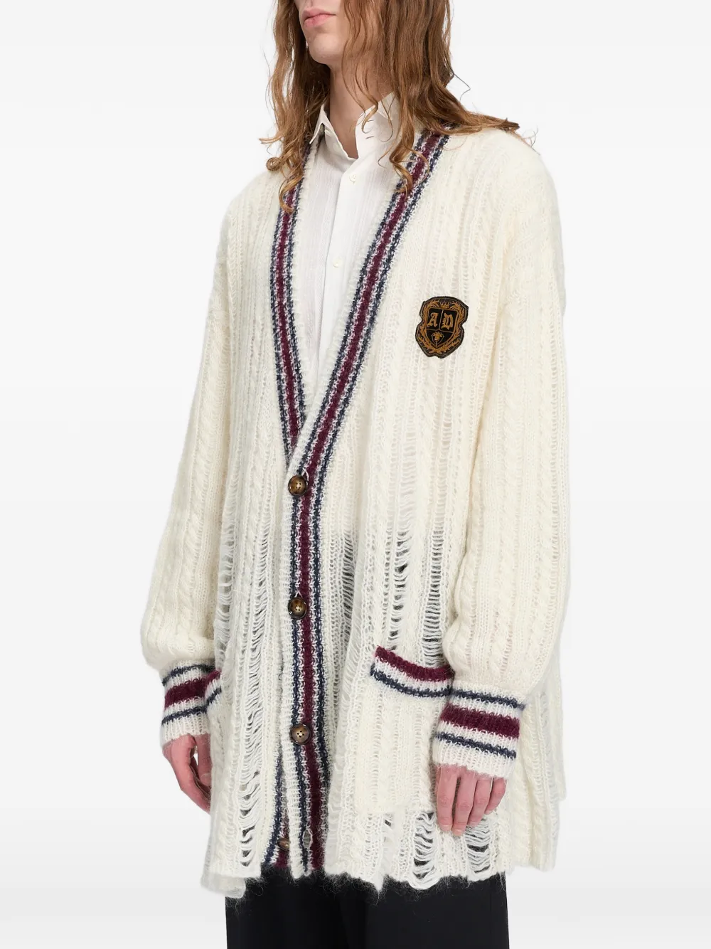Ann Demeulemeester Kabelgebreid vest Beige