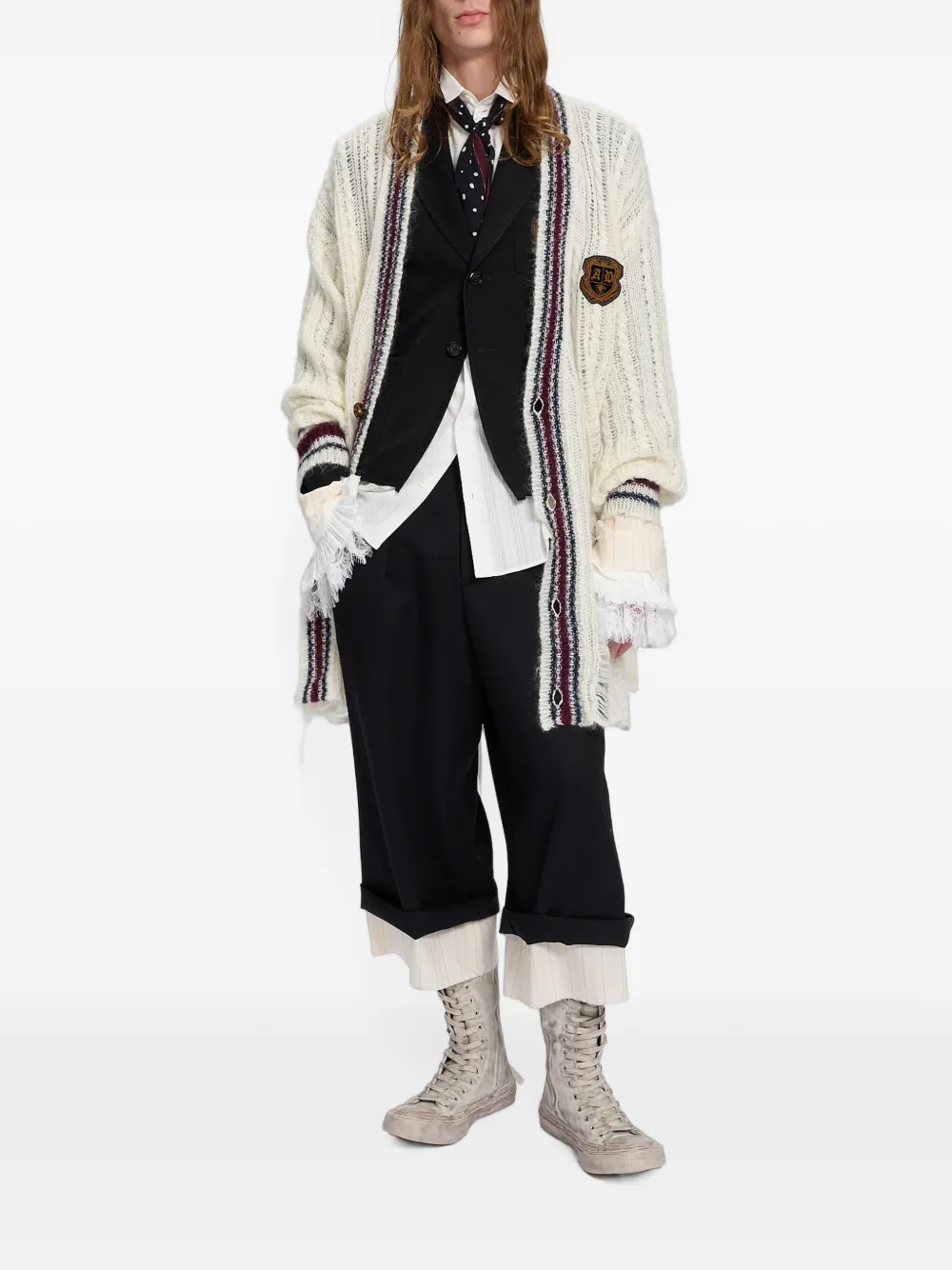 Ann Demeulemeester Kabelgebreid vest Beige