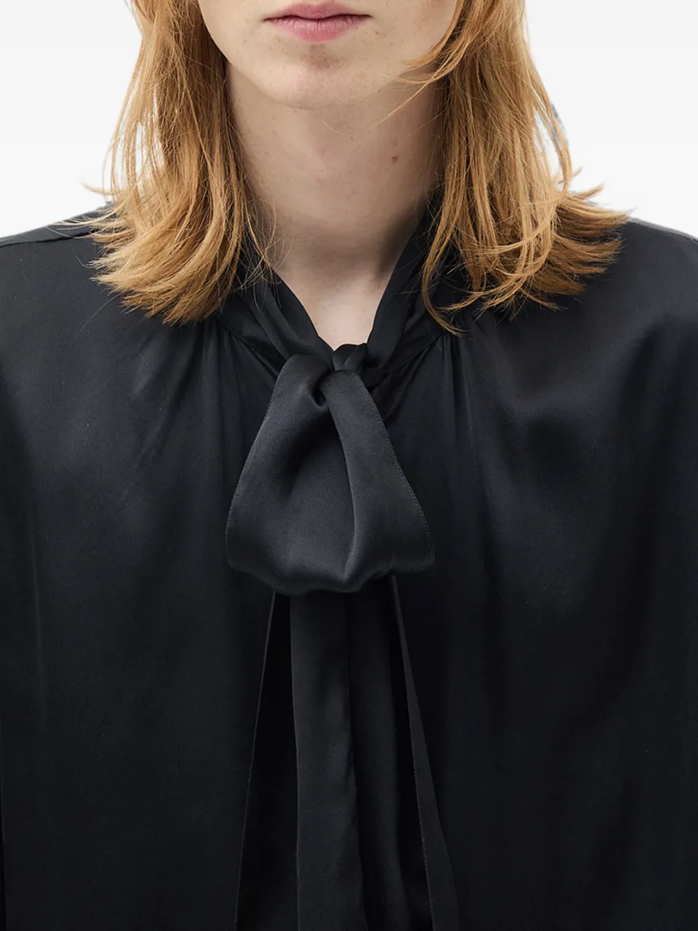 Ann Demeulemeester Runo overhemd met strik Zwart