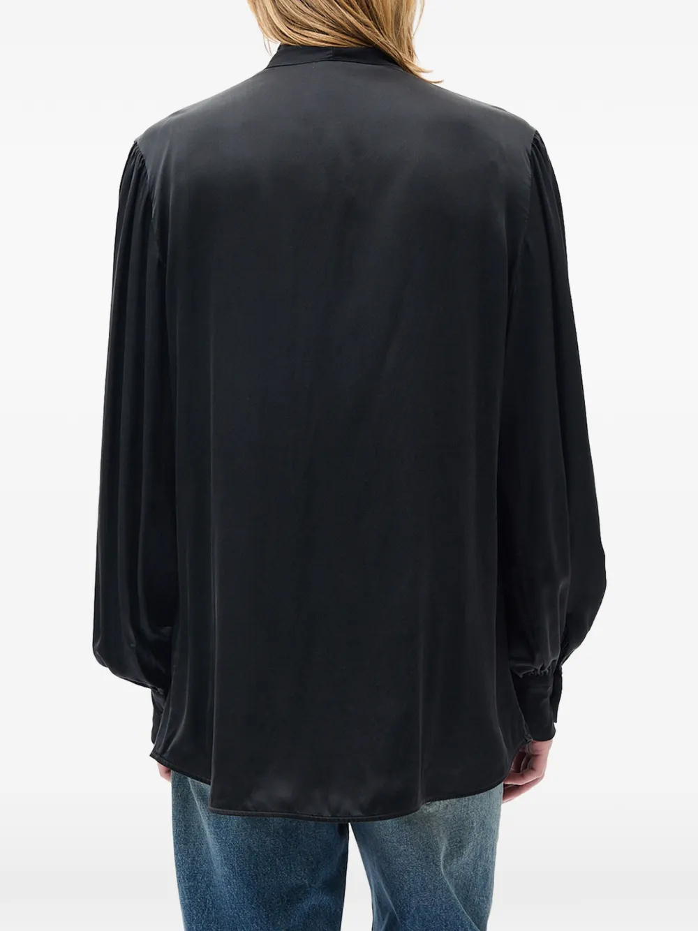 Ann Demeulemeester Runo overhemd met strik Zwart