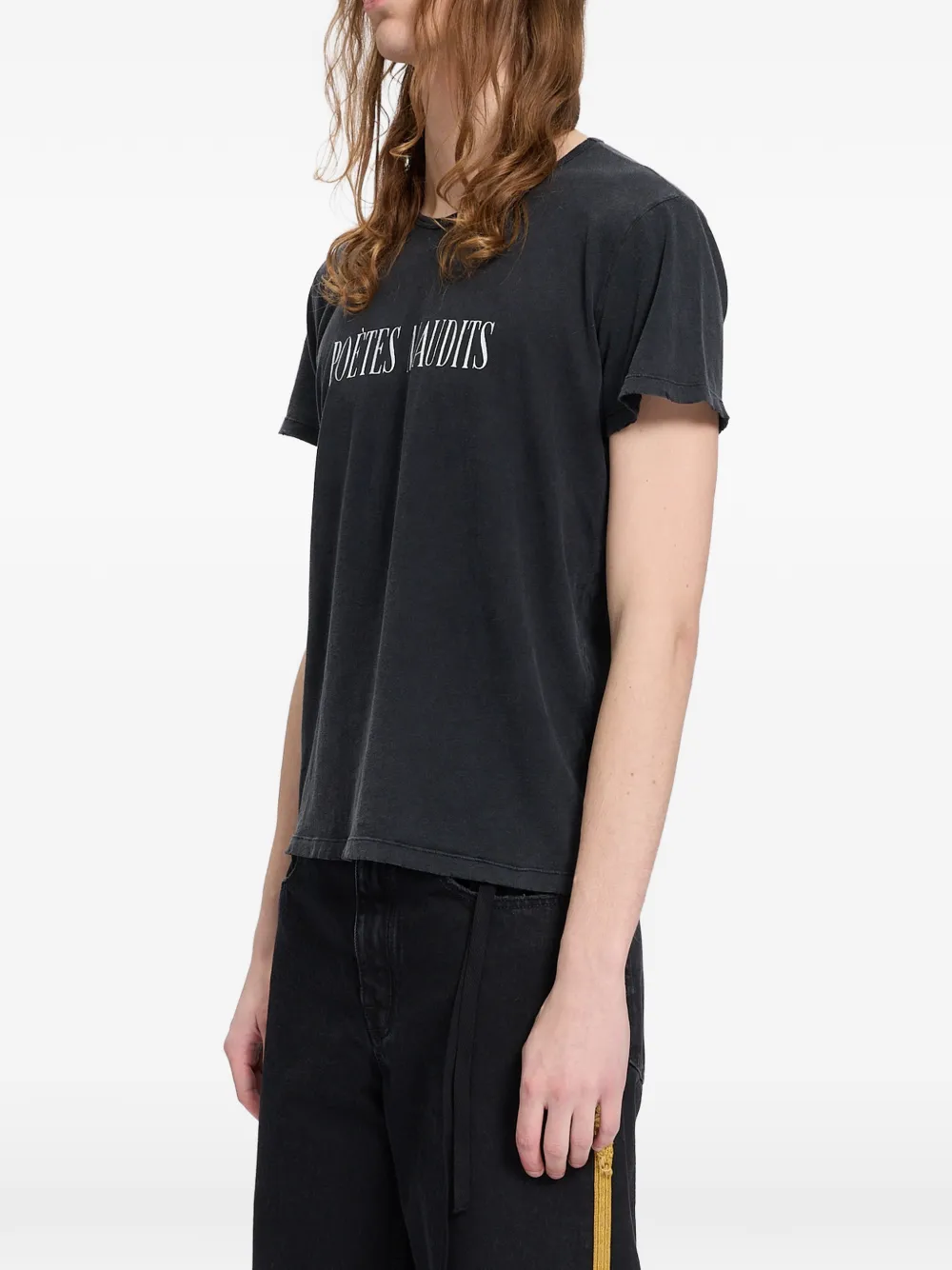 Ann Demeulemeester T-shirt met tekst-print Grijs