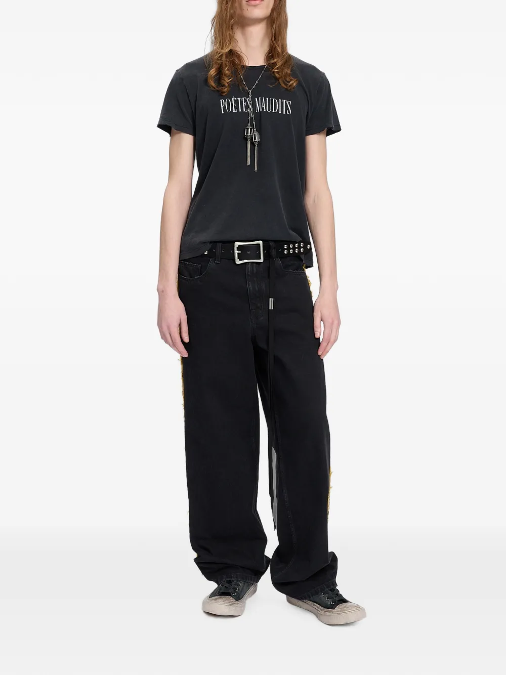 Ann Demeulemeester T-shirt met tekst-print Grijs