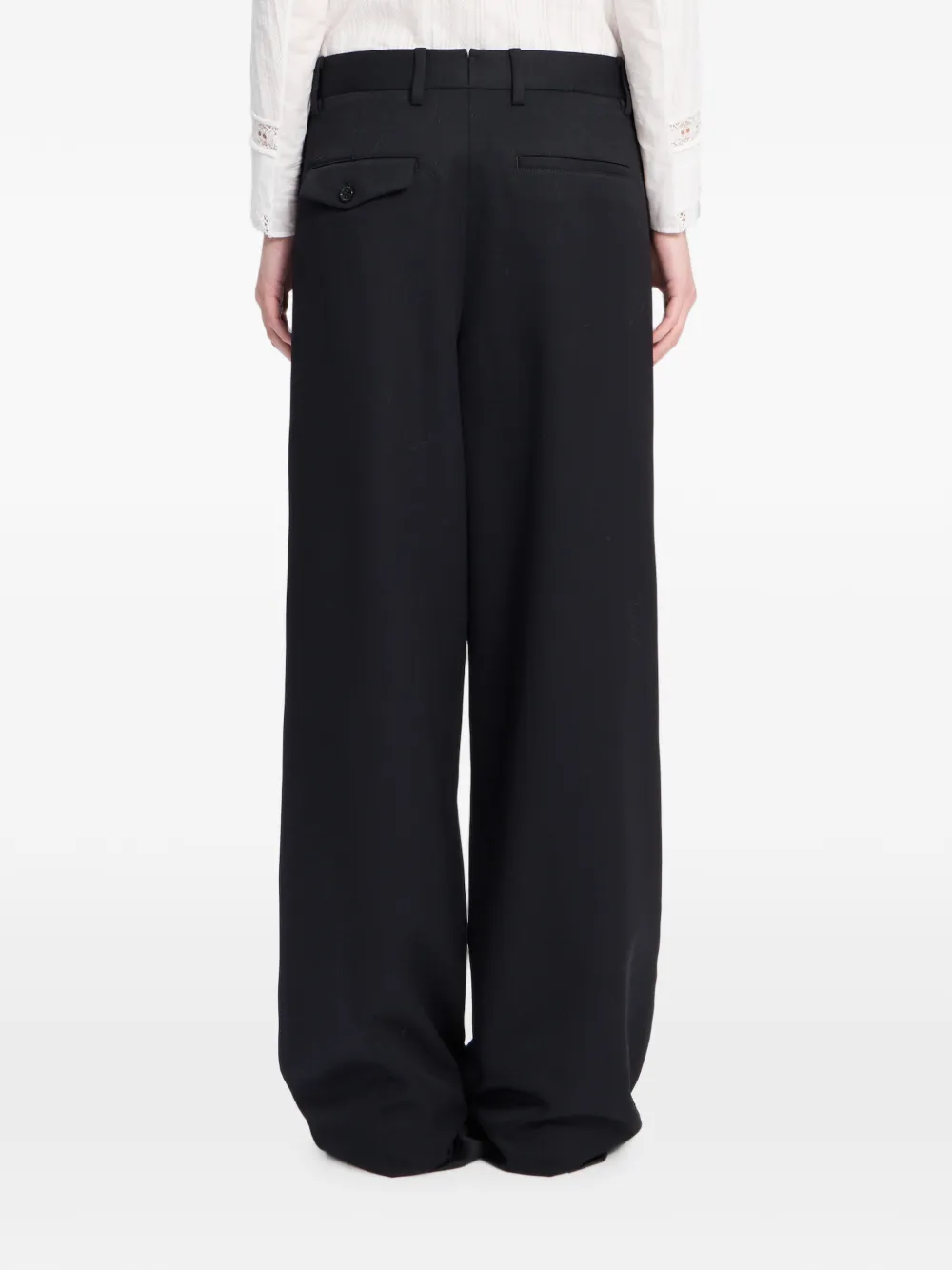 Ann Demeulemeester Wollen gabardine broek Zwart