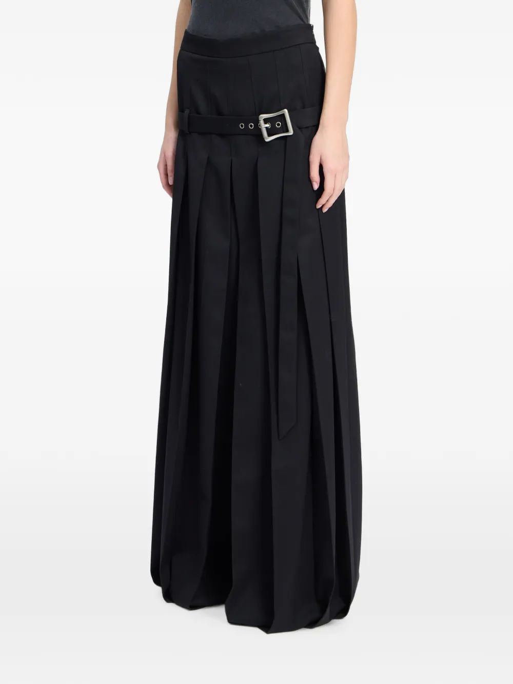 Ann Demeulemeester Plooibroek met ceintuur Zwart
