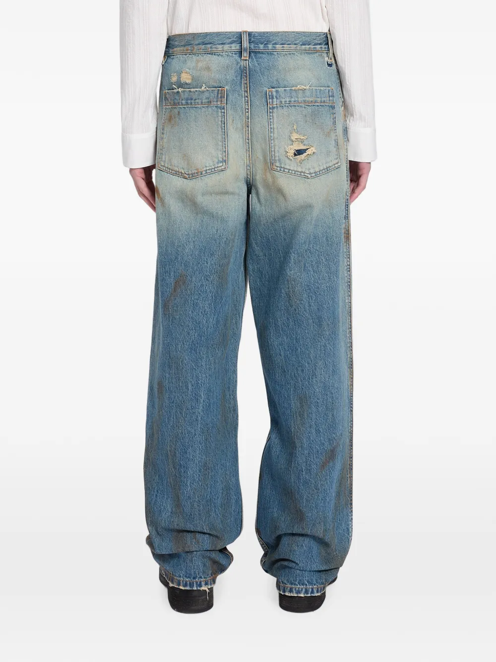 Ann Demeulemeester Gerafelde jeans Blauw