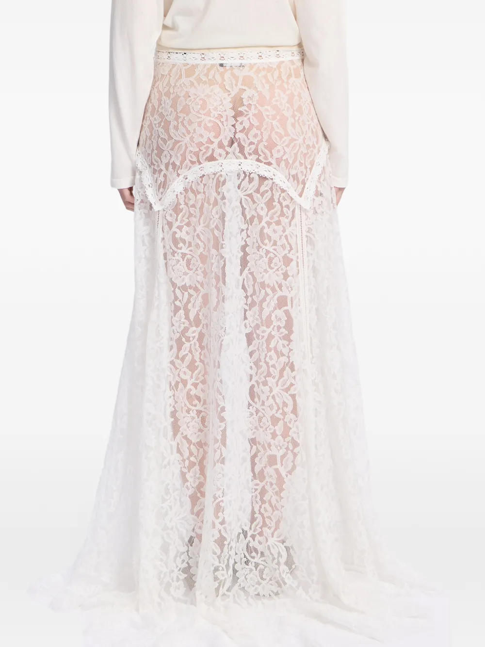 Ann Demeulemeester Maxi-rok met paisley-print en kant Wit
