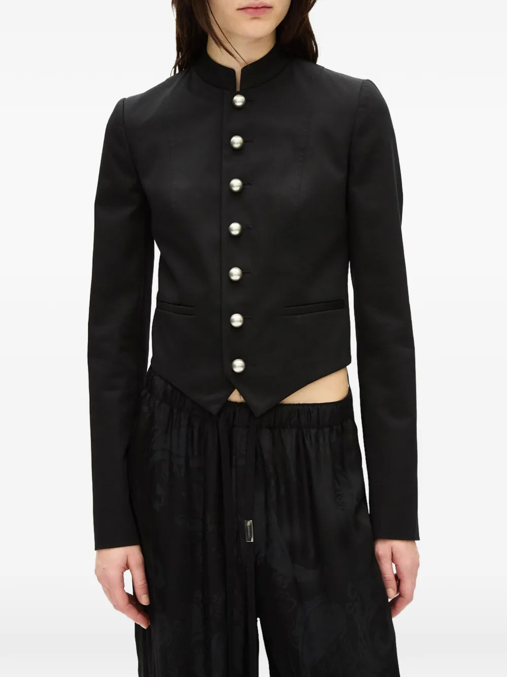 Ann Demeulemeester Bab stand-collar button-up jacket - Nero