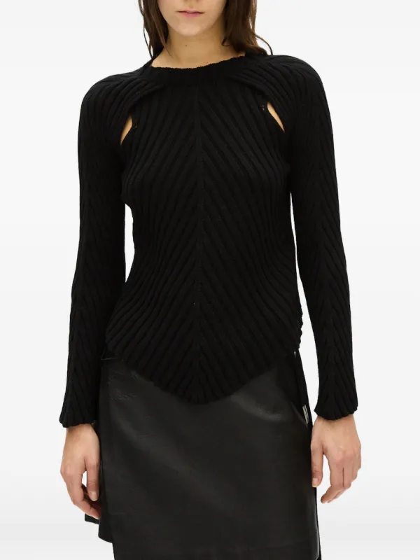 Ann Demeulemeester Cut-out Sweater in Black