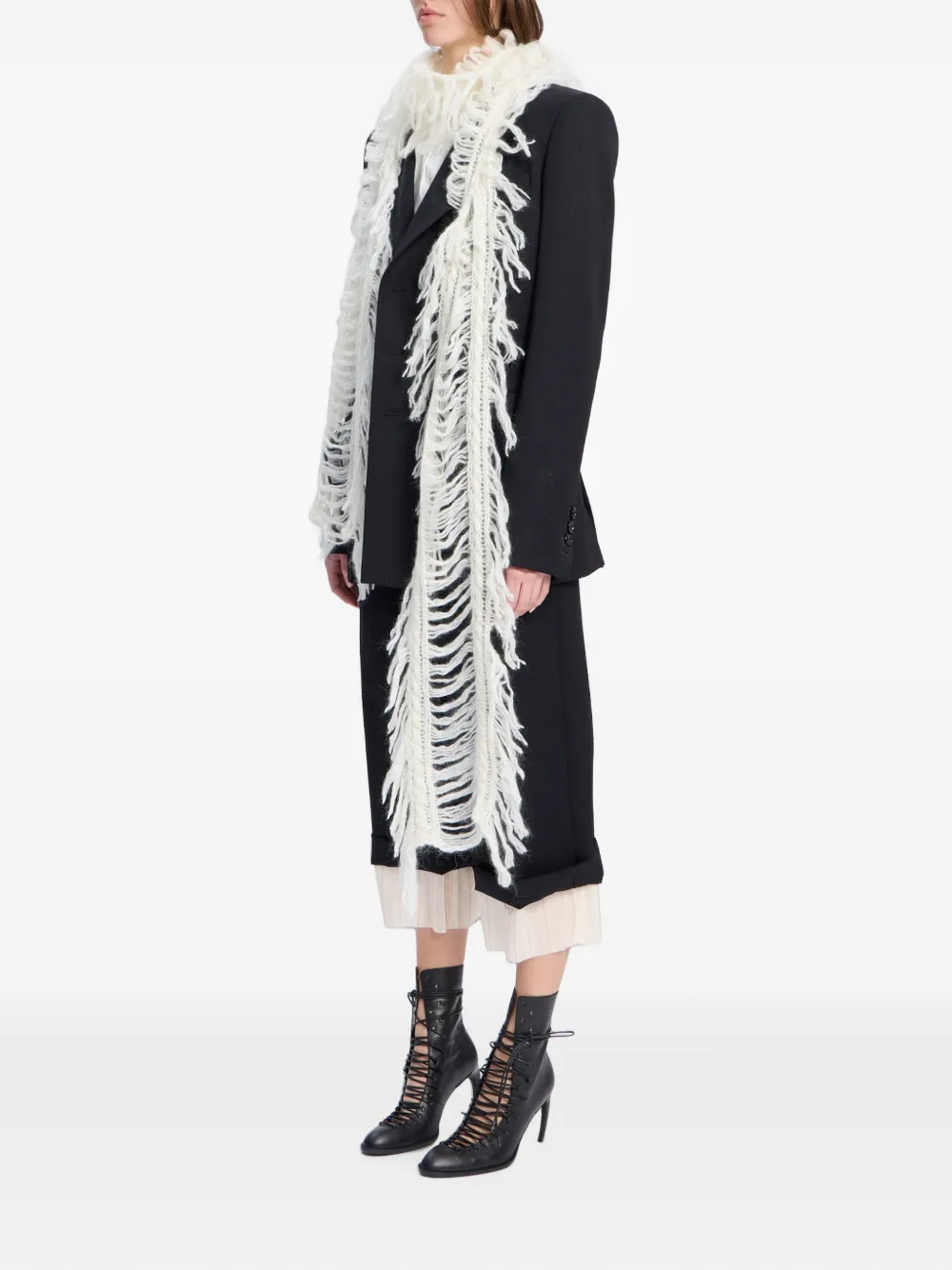 Ann Demeulemeester Gebreide sjaal Wit