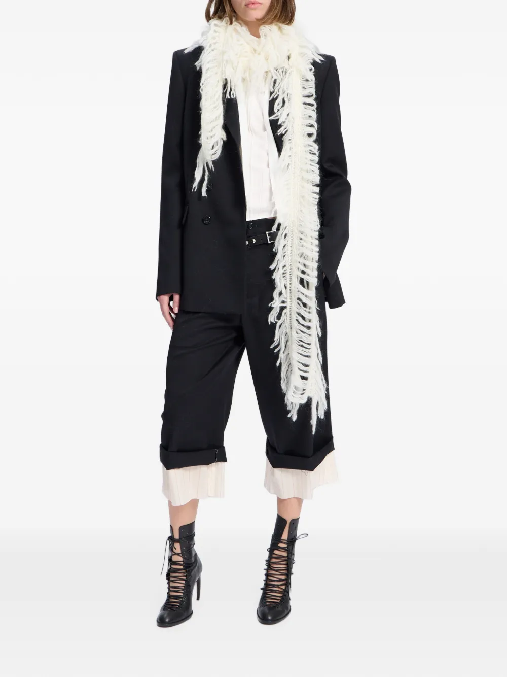 Ann Demeulemeester Gebreide sjaal Wit