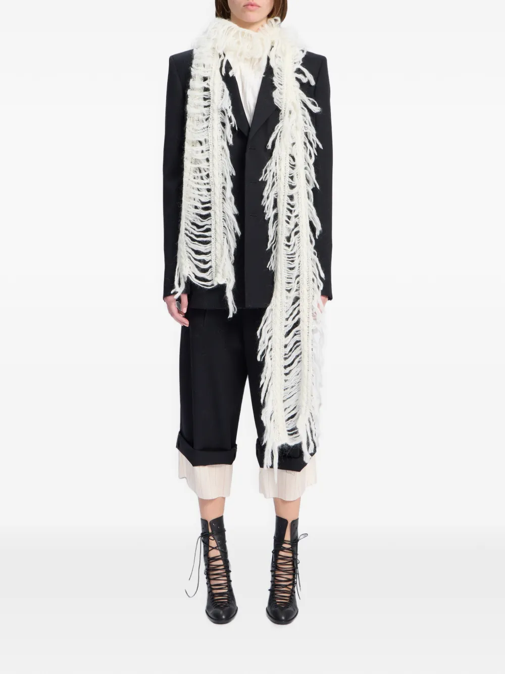 Ann Demeulemeester Gebreide sjaal Wit