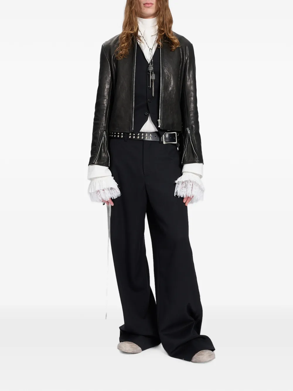 Ann Demeulemeester Franck broek met wijde pijpen Zwart