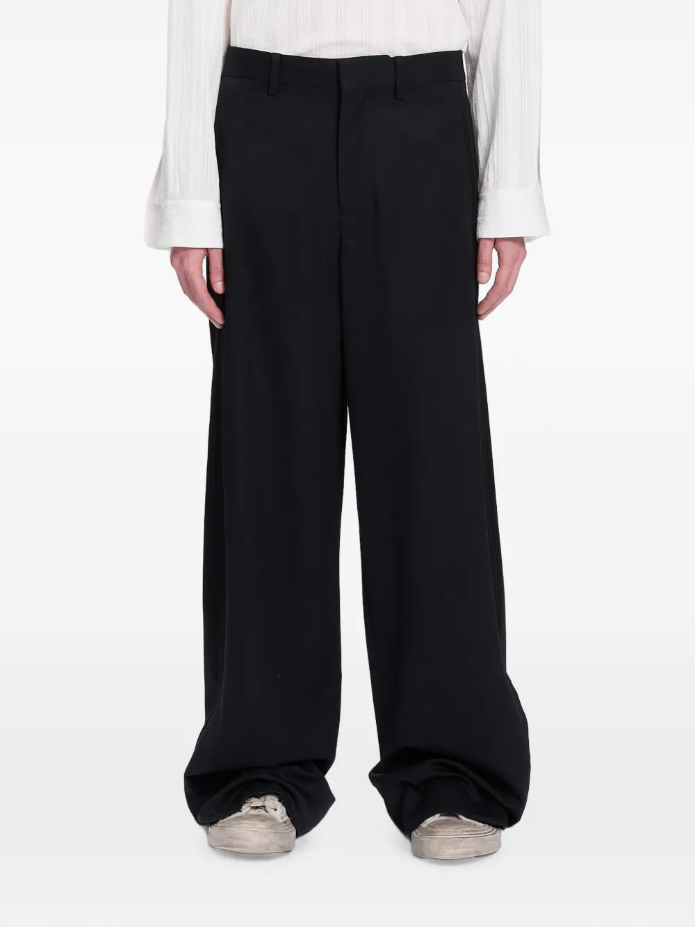Ann Demeulemeester Franck Hose mit weitem Bein - Schwarz