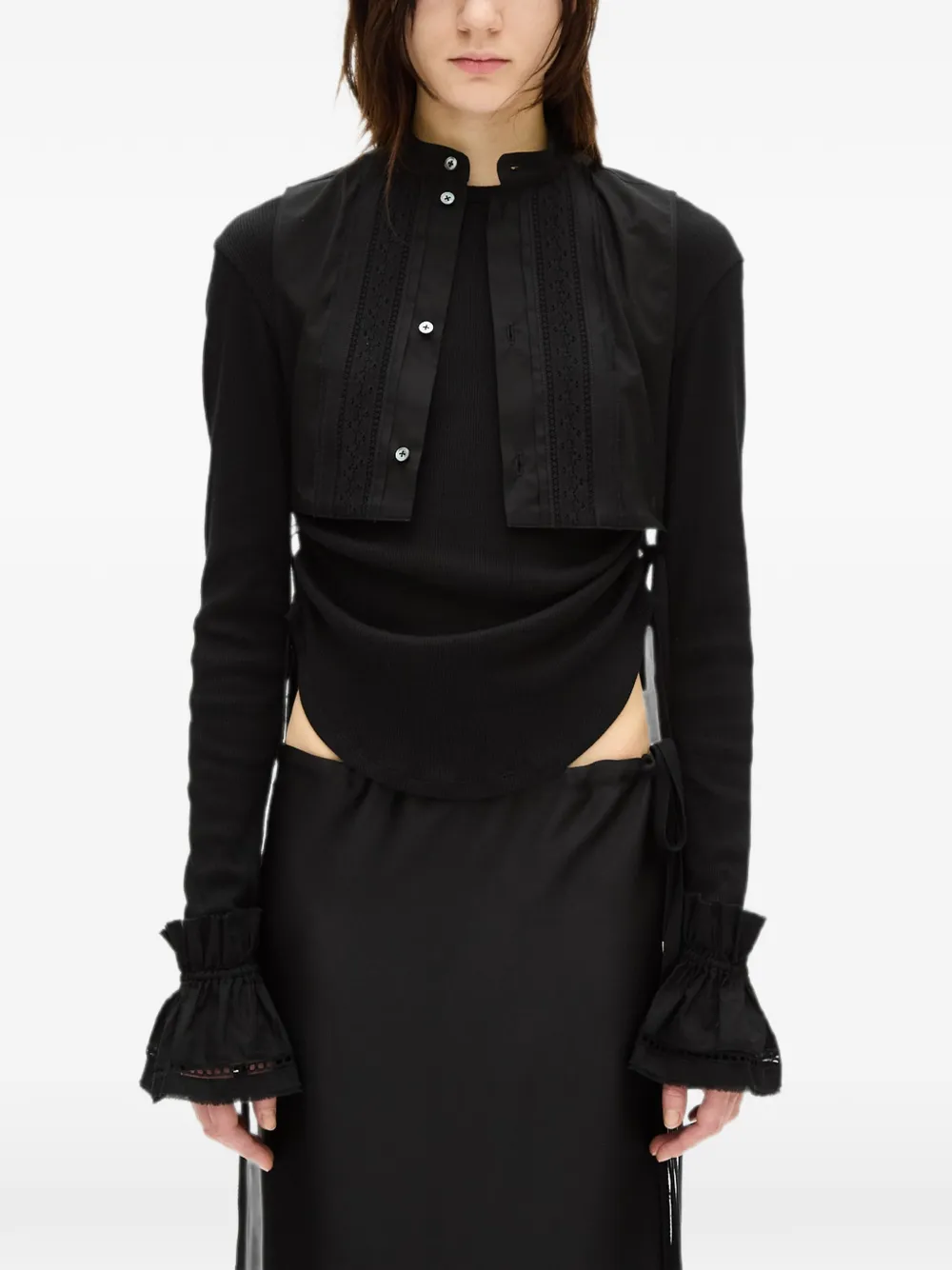 Ann Demeulemeester Suna ruffled cuffs - Nero