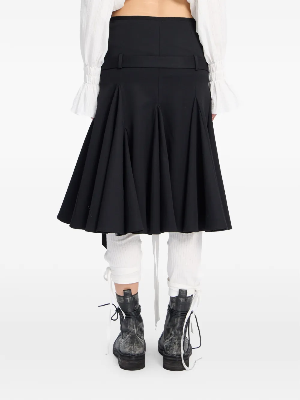 Ann Demeulemeester Helma midi-plooirok met ceintuur Zwart