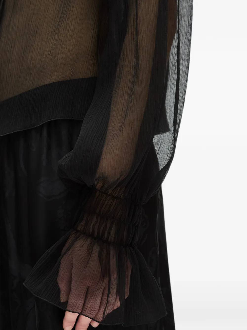 Ann Demeulemeester Palvi blouse met ruches Zwart