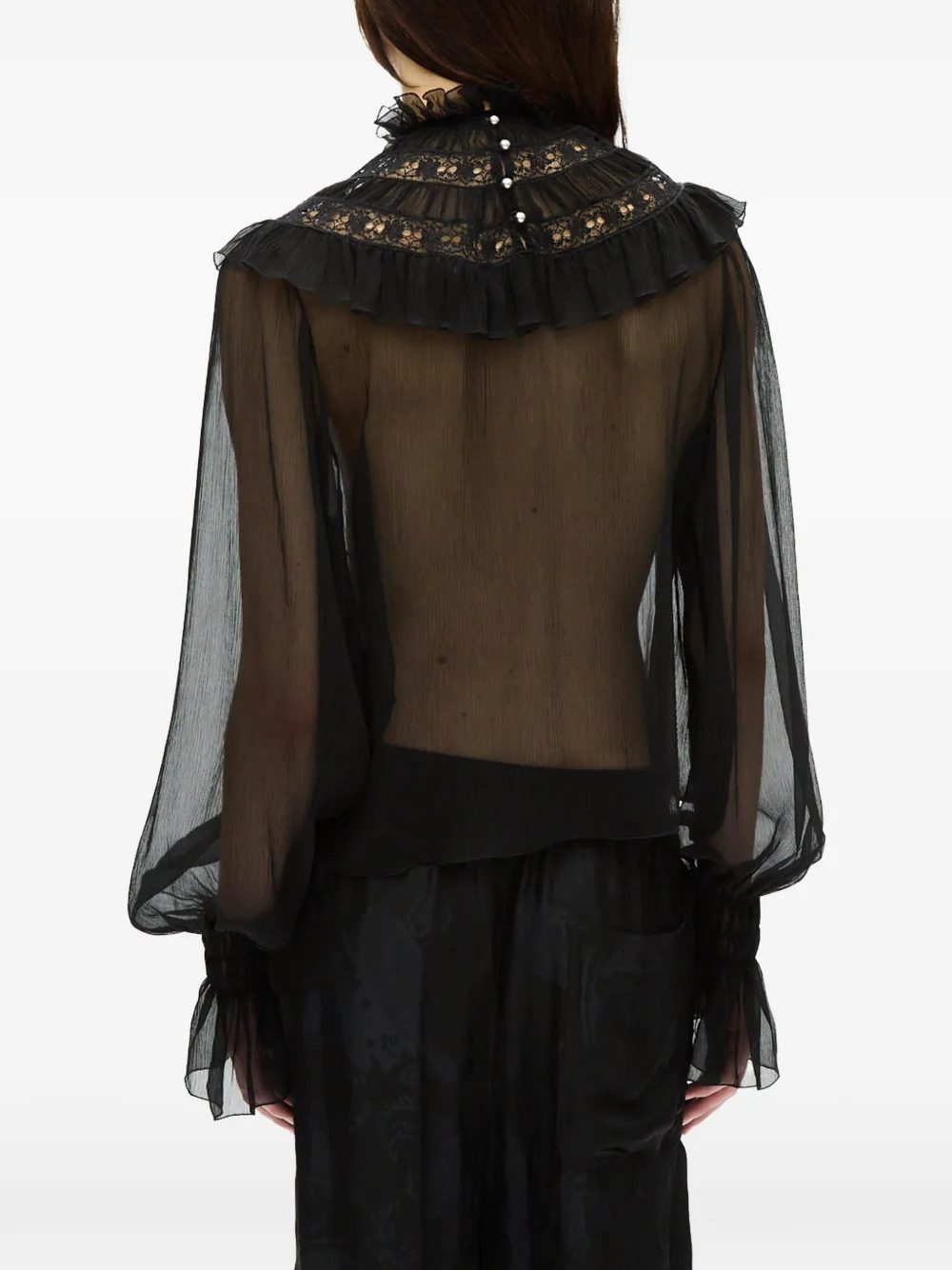Ann Demeulemeester Palvi blouse met ruches Zwart