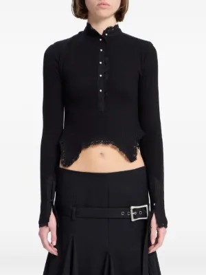 Ann Demeulemeester カットアウト ファインニットロング Tシャツ