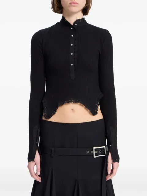 Ann Demeulemeester Nacine Serafino lace-trim cropped top