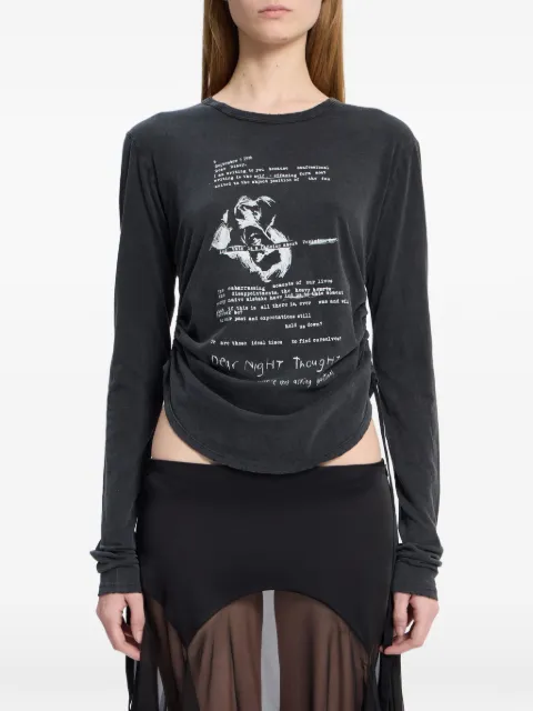 Ann Demeulemeester playera manga larga con estampado gráfico