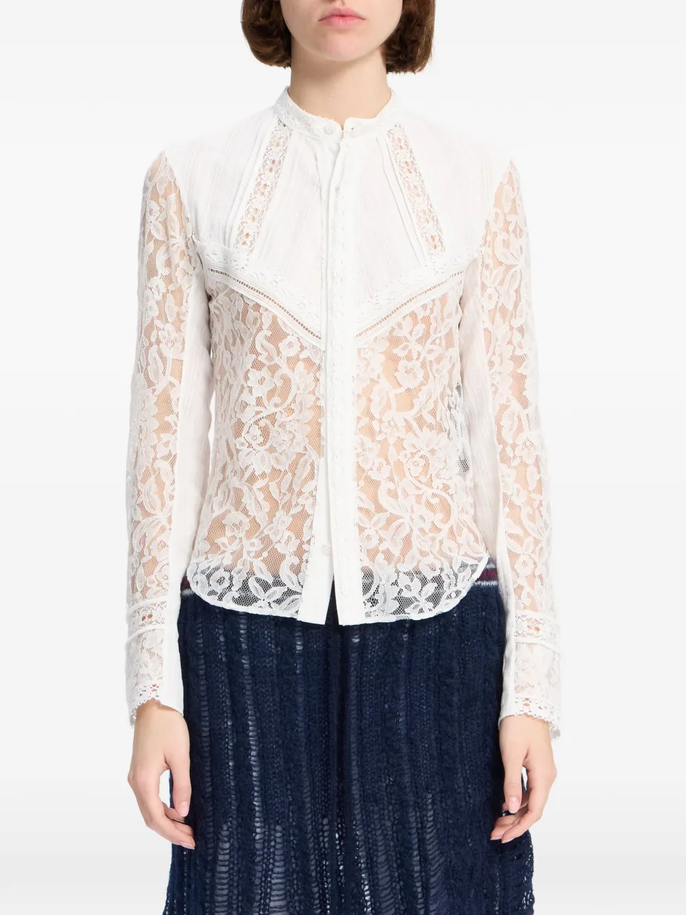 Ann Demeulemeester Storma lace-panelled shirt