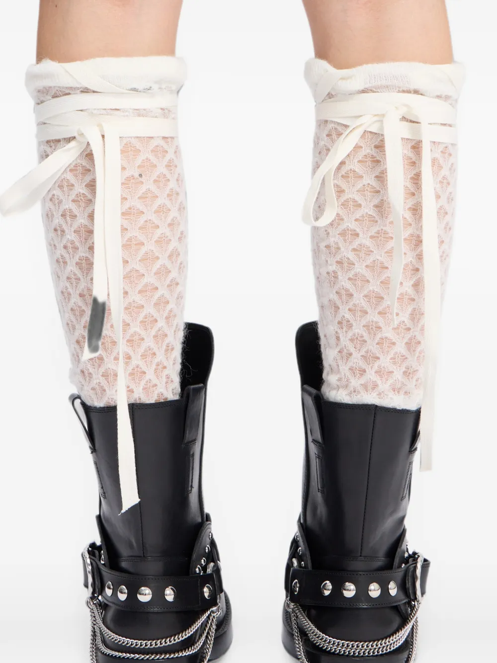 Ann Demeulemeester Beenwarmers met striksluiting Wit