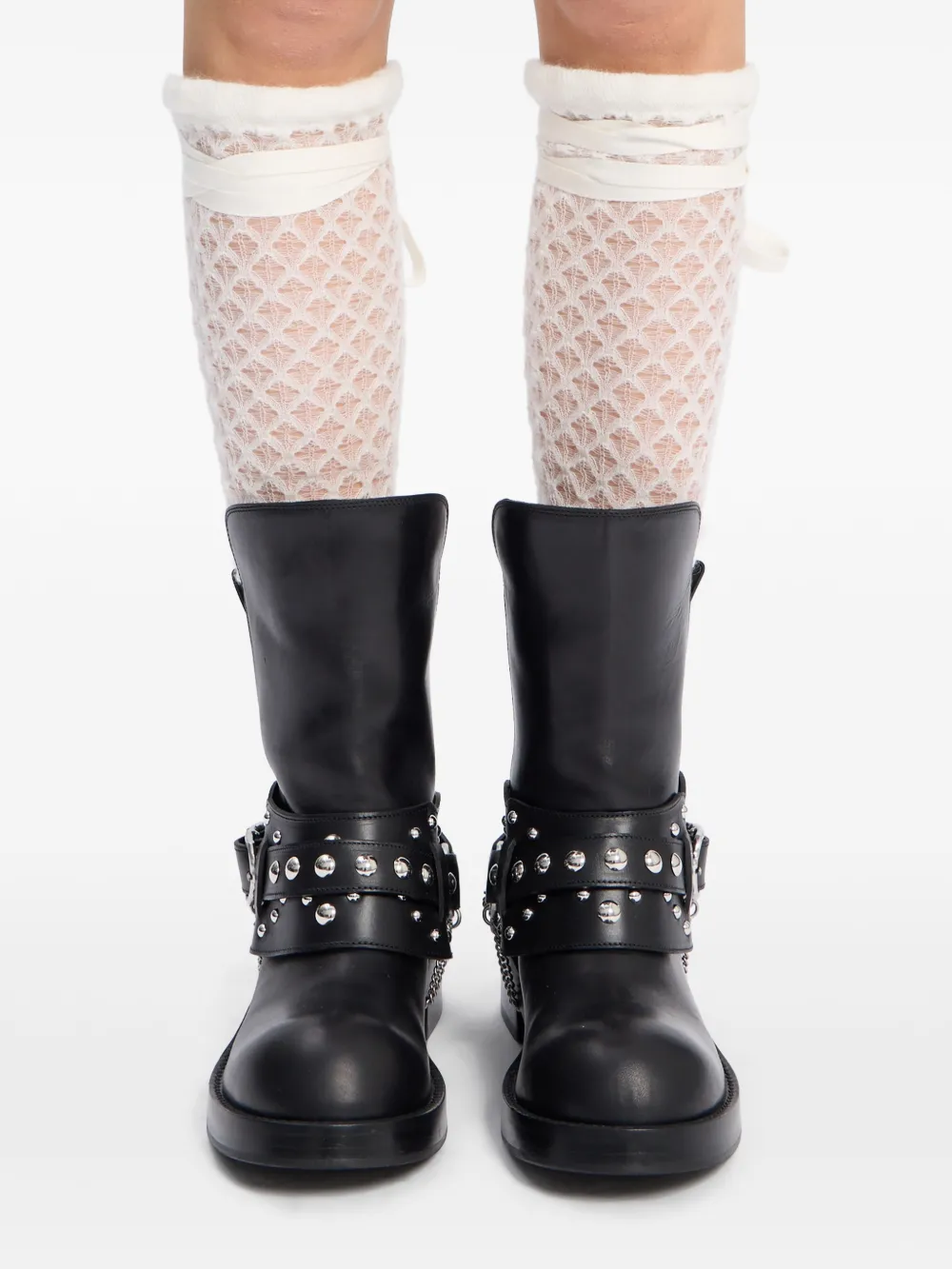 Ann Demeulemeester Beenwarmers met striksluiting Wit