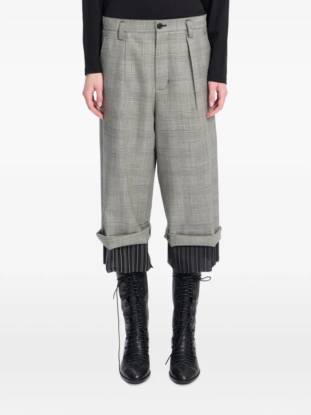 Ann Demeulemeester check wool trousers