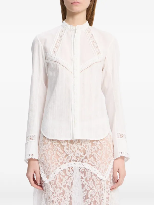 Ann Demeulemeester Storma Lace-trim Shirt in White