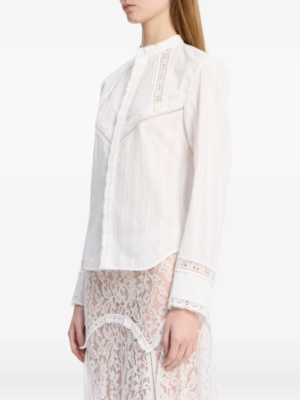 Ann Demeulemeester Storma blouse met kanten afwerking Wit