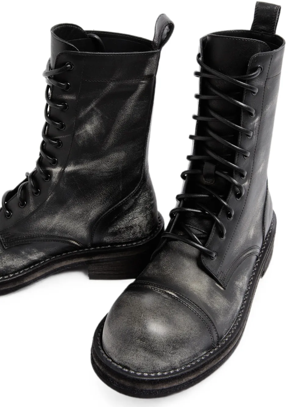 Ann Demeulemeester Aric enkellaarzen met veters Zwart