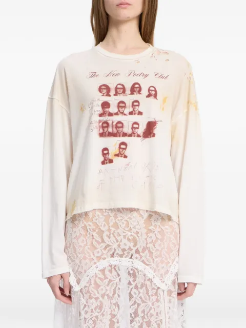 Ann Demeulemeester distressed graphic-print T-shirt