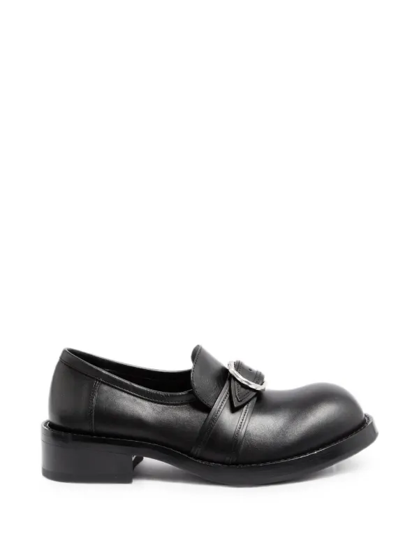 Ann Demeulemeester Buckle-fastening Leather Loafers in Black