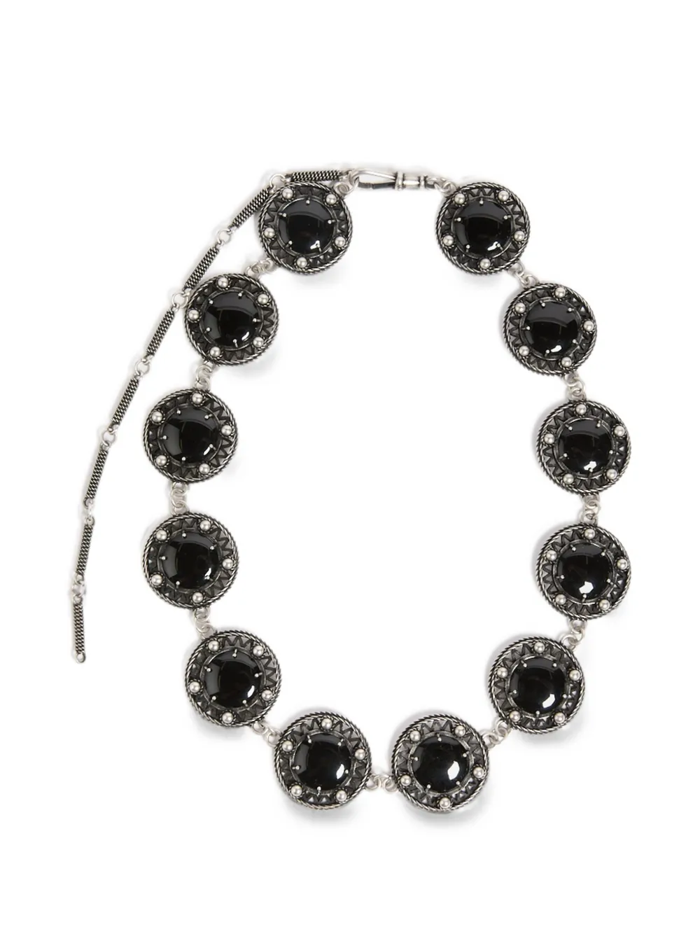 Ann Demeulemeester medallion lobster-claw necklace - Silver