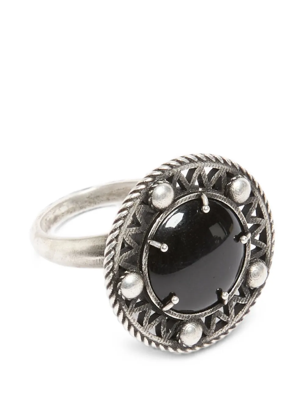 Ann Demeulemeester Anello con pietra - Argento