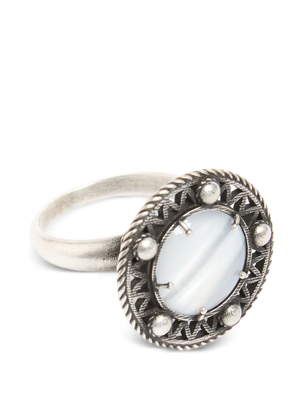 Ann Demeulemeester Anello con borchie - Argento