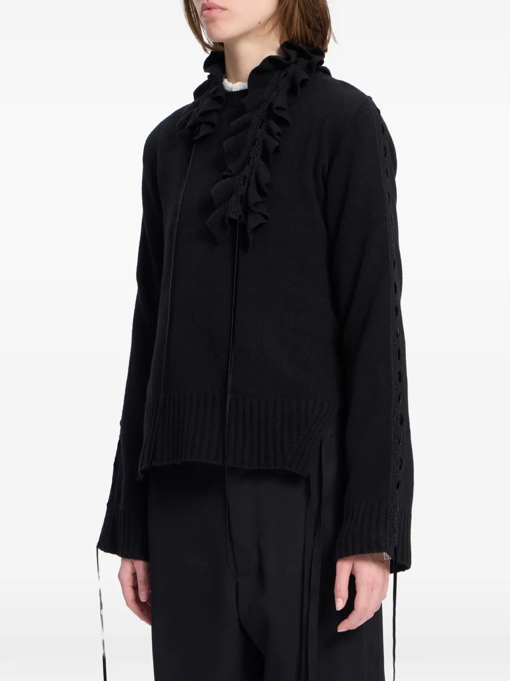 Ann Demeulemeester Trui met ruches Zwart