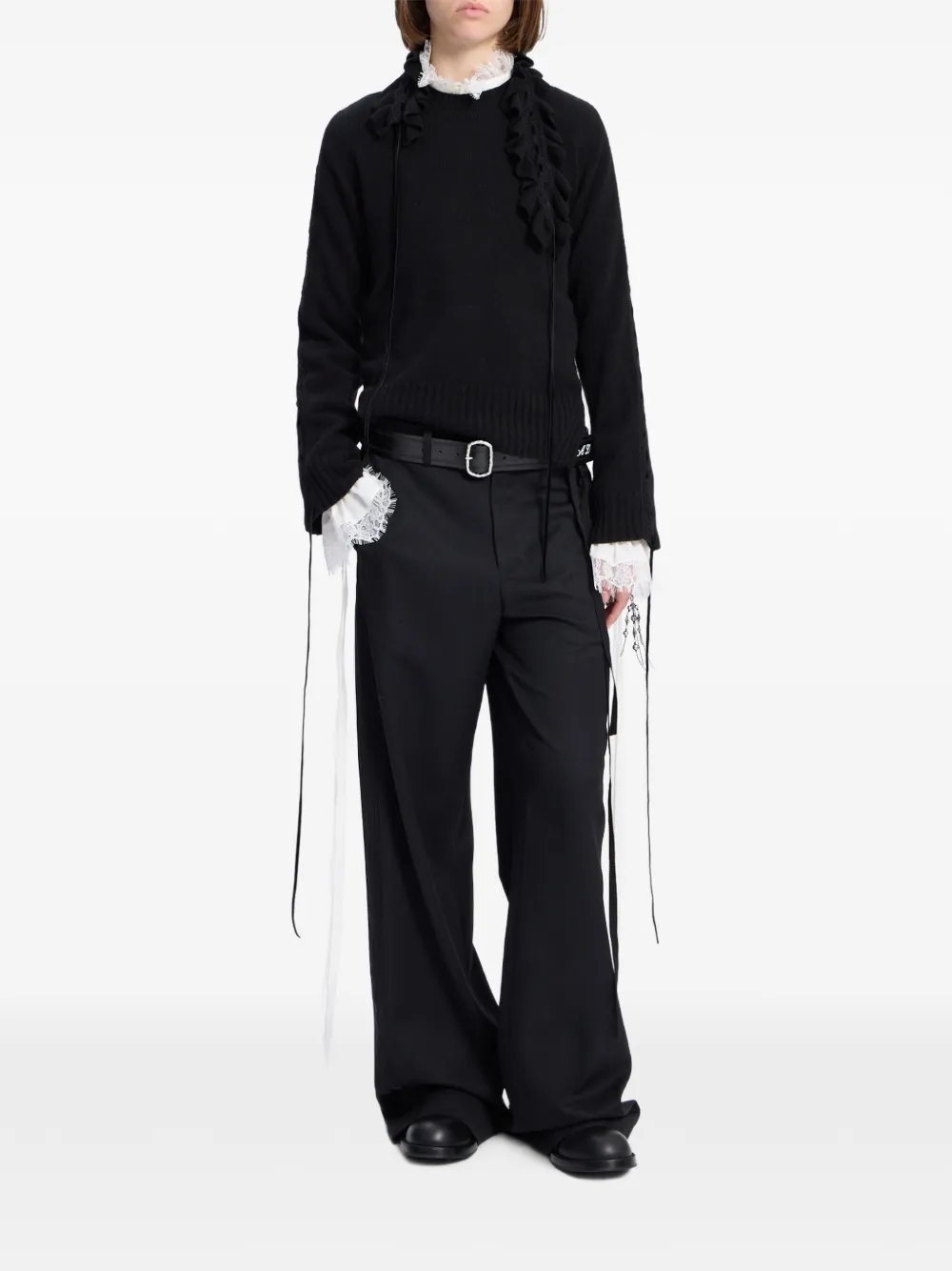 Ann Demeulemeester Trui met ruches Zwart