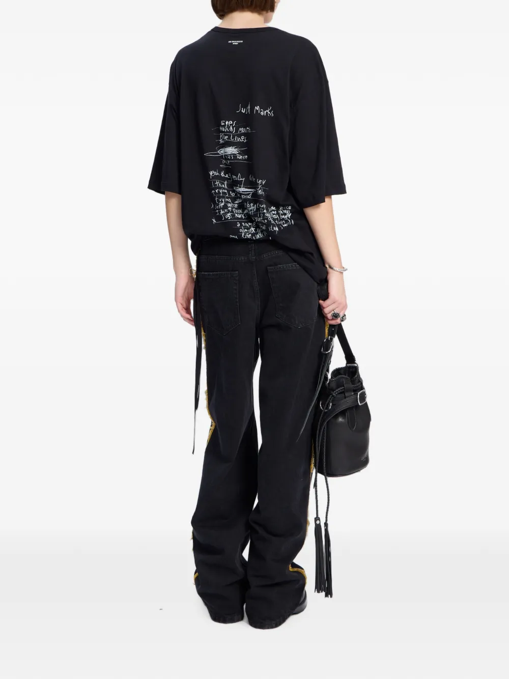 Ann Demeulemeester T-shirt met geborstelde afwerking Zwart