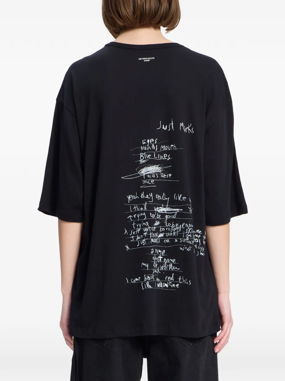 Ann Demeulemeester T-shirt met geborstelde afwerking Zwart