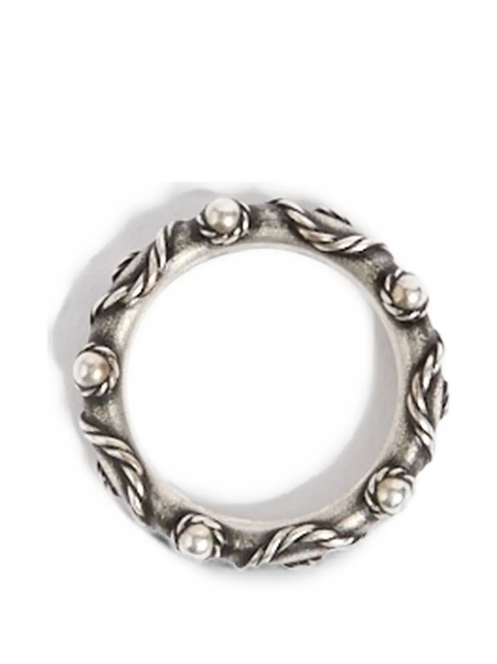 Ann Demeulemeester Rope-detail Studded Ring in Silver, view 2
