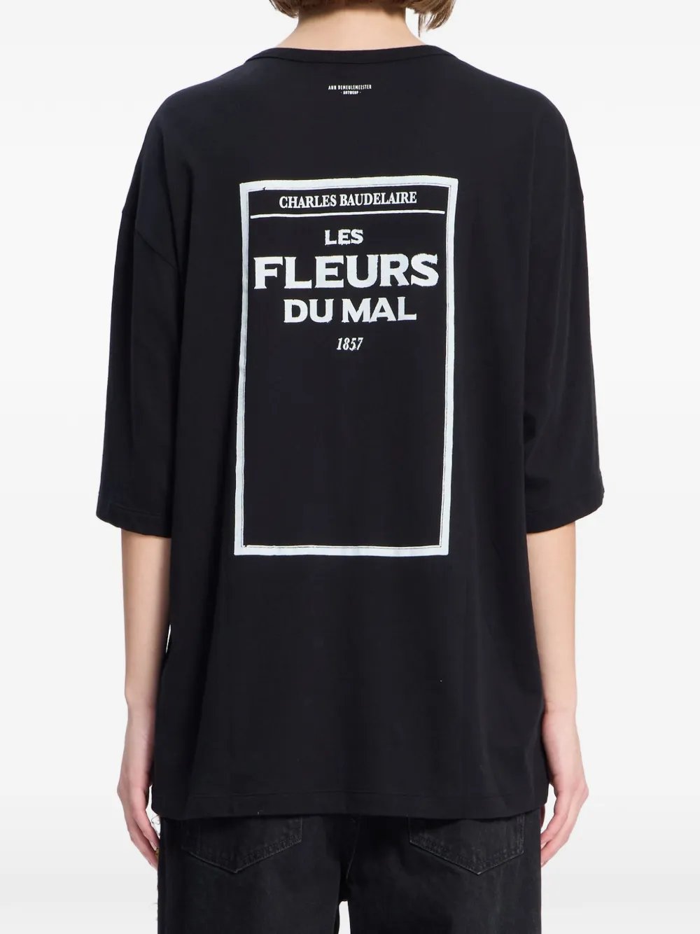 Ann Demeulemeester T-shirt met tekst Zwart